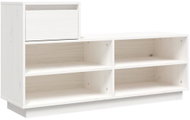 Shumee Botník 110 × 34 × 61 cm, masivní borové dřevo, bílý - Botník
