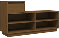 Shumee Botník 110 × 34 × 61 cm, masivní borové dřevo, medově hnědý - Botník