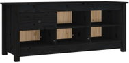 Shumee Botník 110 × 38 × 45,5 cm, 814598, masivní borovice, černý - Botník