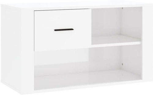Shumee Botník 80 × 35 × 45 cm, bílý s vysokým leskem - Botník - Main image