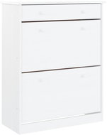 Shumee Botník ALTA 77 × 35 × 96 cm, 353924, masivní borové dřevo, bílý - Botník