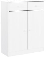 Shumee Botník ALTA 77 × 35 × 96 cm, masivní borové dřevo, bílý - Botník