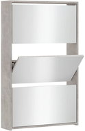 Shumee Botník se zrcadlem 3patrový 63 × 17 × 102,5 cm, betonově šedý - Botník