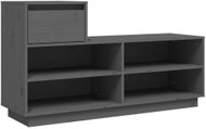 Shumee Botník 110 × 34 × 61 cm, masivní borové dřevo, šedý - Botník