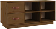Shumee Lavice s botníkem 110 × 34 × 45 cm, masivní borovice, medově hnědá - Botník