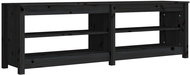 Shumee Lavice s botníkem 160 × 36,5 × 50 cm, masivní borovice, černá - Botník