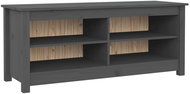 Shumee Lavice s Botníkem 110 × 38 × 45,5 cm, masivní borovice, šedá - Botník