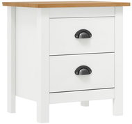 Shumee noční stolek Hill bílý 46 × 35 × 49,5 cm, masivní borové dřevo - Night Stand