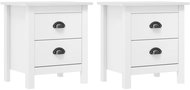 Shumee noční stolky Hill 2 ks, bílé 46 × 35 × 49,5 cm, masivní borové dřevo, 288908 - Night Stand