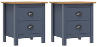 Shumee noční stolky Hill 2 ks, šedé 46 × 35 × 49,5 cm, masivní borové dřevo - Night Stand