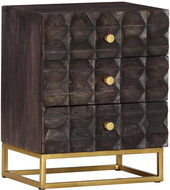 Shumee noční stolek černý 40 × 30 × 50 cm, masivní mangovníkové dřevo - Night Stand