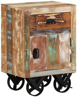 Shumee noční stolek na kolečkách 40 × 30 × 57 cm, masivní recyklované dřevo - Night Stand