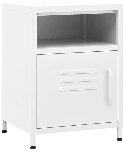 Shumee noční stolek bílý 35 × 35 × 51 cm ocel, 336224 - Night Stand - Main image