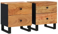 Shumee noční stolky 2 ks, 40 × 33 × 46 cm, masivní akáciové dřevo, 345217 - Night Stand