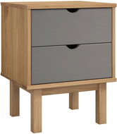 Shumee noční stolek OTTA hnědý a šedý 45 × 39 × 57 cm, masivní borovice - Night Stand