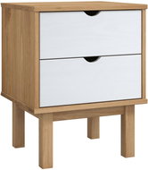 Shumee noční stolek OTTA hnědý a bílý 45 × 39 × 57 cm, masivní borovice - Night Stand