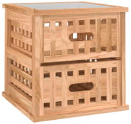 Shumee noční stolek 34 × 34 × 34 cm, masivní ořechové dřevo - Night Stand