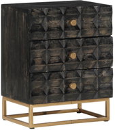 Shumee noční stolek černý 40 × 29 × 50 cm, masivní mangovníkové dřevo - Night Stand