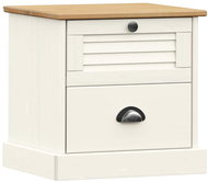 Shumee noční stolek VIGO bílý 42 × 35 × 42 cm, masivní borové dřevo, 353158 - Night Stand