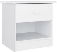 Shumee noční stolek ALTA bílý 41 × 35 × 41 cm, masivní borové dřevo - Night Stand