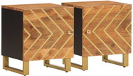 Shumee noční stolky 2 ks, hnědé a černé masivní mangovníkové dřevo, 356780 - Night Stand