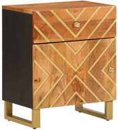 Shumee noční stolek hnědý a černý 50 × 33 × 60 cm, masivní mangovník, 356791 - Night Stand