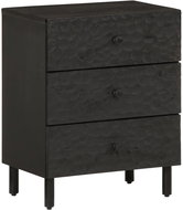 Shumee noční stolek černý 50 × 33 × 60 cm, masivní mangovníkové dřevo - Night Stand