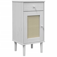 Shumee noční stolek SENJA ratanový vzhled bílý 40 × 35 × 80 cm borovice - Night Stand
