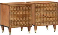 Shumee noční stolky 2 ks, 40 × 33 × 46 cm, masivní mangovníkové dřevo, 358281 - Night Stand