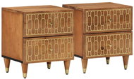 Shumee noční stolky 2 ks, 40 × 33 × 46 cm, masivní mangovníkové dřevo, 358283 - Night Stand