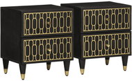 Shumee noční stolky 2 ks, 40 × 33 × 46 cm, masivní mangovníkové dřevo, 358319 - Night Stand