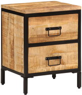 Shumee noční stolek se 2 zásuvkami 40 × 35 × 53 cm, masivní hrubý mangovník - Night Stand