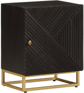 Shumee noční stolek černý 40 × 30 × 50 cm, masivní mangovník a železo - Night Stand