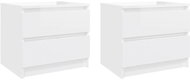Shumee noční stolky 2 ks, bílé lesklé 50 × 39 × 43,5 cm kompozitní dřevo - Night Stand