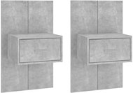 Shumee nástěnné noční stolky 2 ks, betonově šedé - Night Stand
