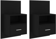 Shumee nástěnné noční stolky 2 ks, černé - Night Stand