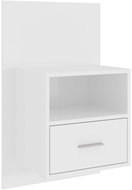 Shumee nástěnný noční stolek bílý s vysokým leskem, 811019 - Night Stand
