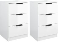Shumee noční stolky 2 ks, bílé s vysokým leskem 40 × 36 × 65 cm - Night Stand