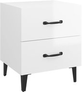Shumee noční stolek bílý s vysokým leskem 40 × 35 × 47,5 cm - Night Stand