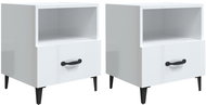Shumee noční stolky 2 ks, bílé s vysokým leskem kompozitní dřevo - Night Stand