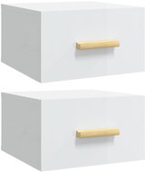 Shumee nástěnné noční stolky 2 ks, bílé s vysokým leskem 35 × 35 × 20 cm, 812847 - Night Stand