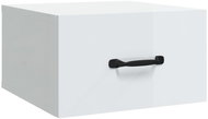 Shumee wall bedside table white with high gloss 35 × 35 × 20 cm - Night Stand