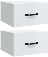 Shumee nástěnné noční stolky 2 ks, bílé s vysokým leskem 35 × 35 × 20 cm, 812865 - Night Stand
