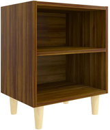 Shumee noční stolek masivní dřevěné nohy hnědý dub 40 × 30 × 50 cm - Night Stand