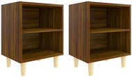 Shumee noční stolky masivní dřevěné nohy 2 ks, hnědý dub 40 × 30 × 50 cm - Night Stand