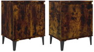 Shumee noční stolky s kovovými nohami kouřový dub 40 × 30 × 50 cm - Night Stand