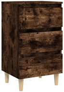 Shumee noční stolek masivní dřevěné nohy kouřový dub 40 × 35 × 69 cm - Night Stand