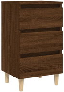 Shumee noční stolek masivní dřevěné nohy hnědý dub 40 × 35 × 69 cm - Night Stand