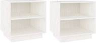 Shumee noční stolky 2 ks, bílé 40 × 34 × 40 cm, masivní borové dřevo - Night Stand