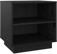 Shumee noční stolek černý 40 × 34 × 40 cm, masivní borové dřevo - Night Stand